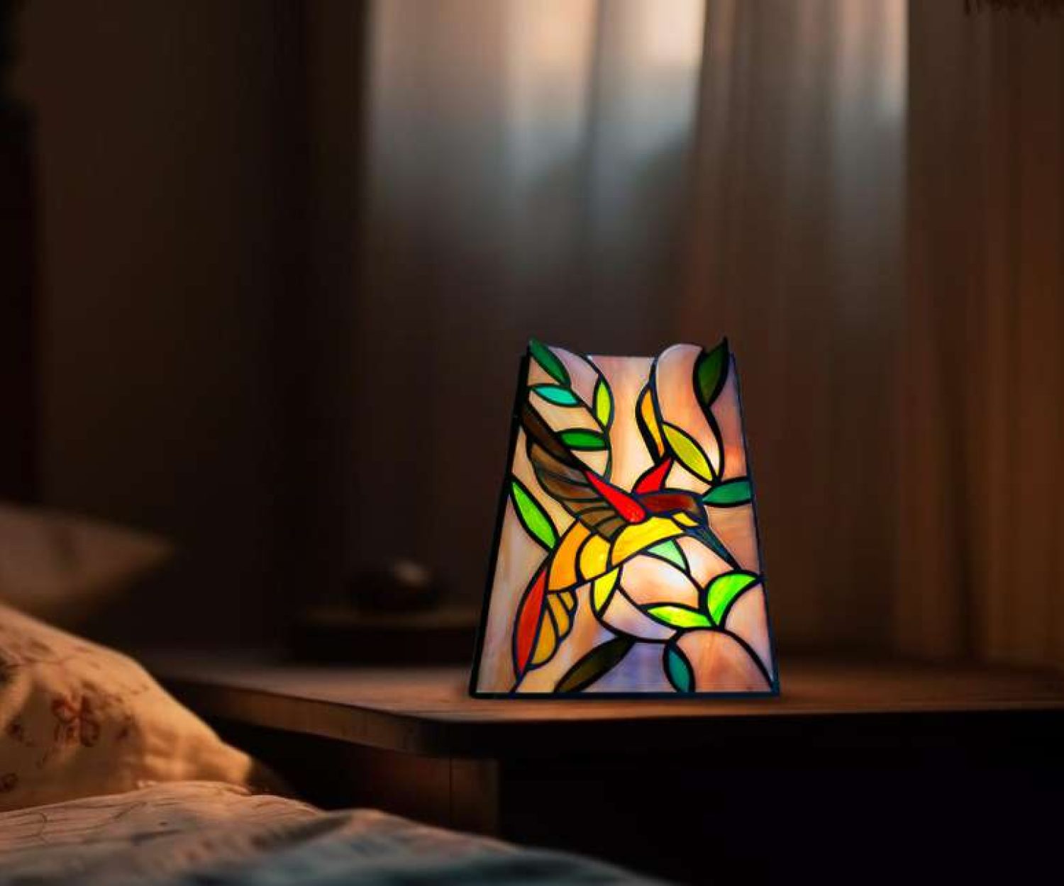 Stained Glass-Lantern-Royal Fisher-Rose