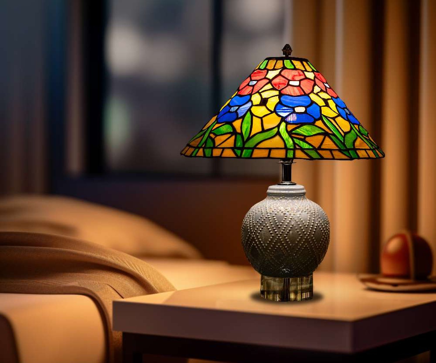 TiffanyLamp-FloralCone-Vintage