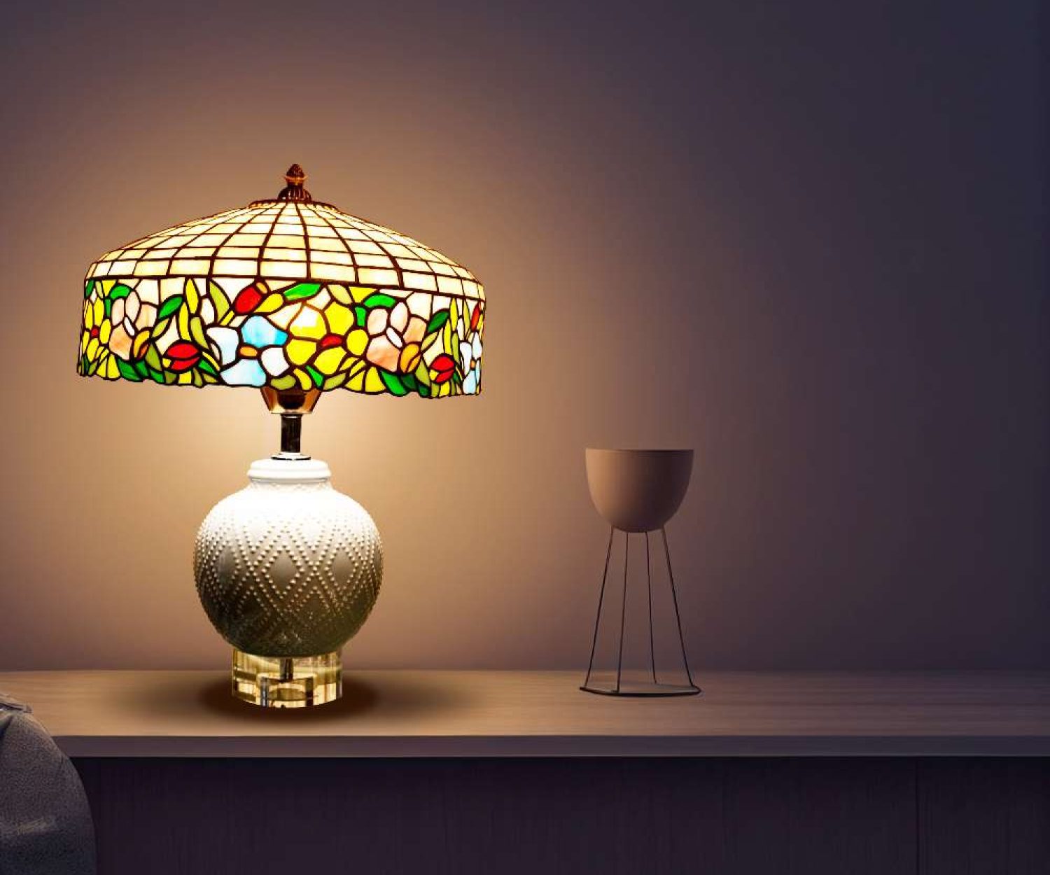 TiffanyLamp-OldRose- Champagne