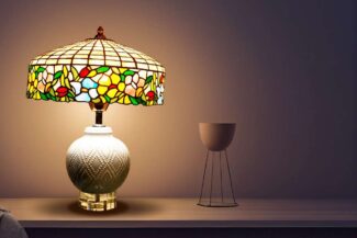 TiffanyLamp-OldRose- Champagne