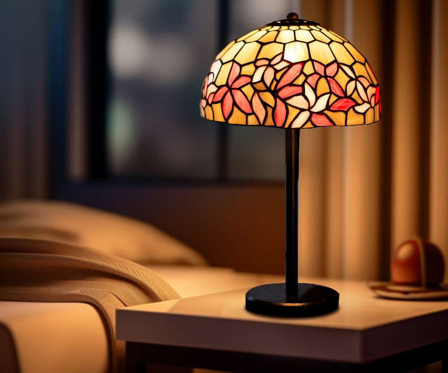 tiffanylamp-Woodbine T-Crimson