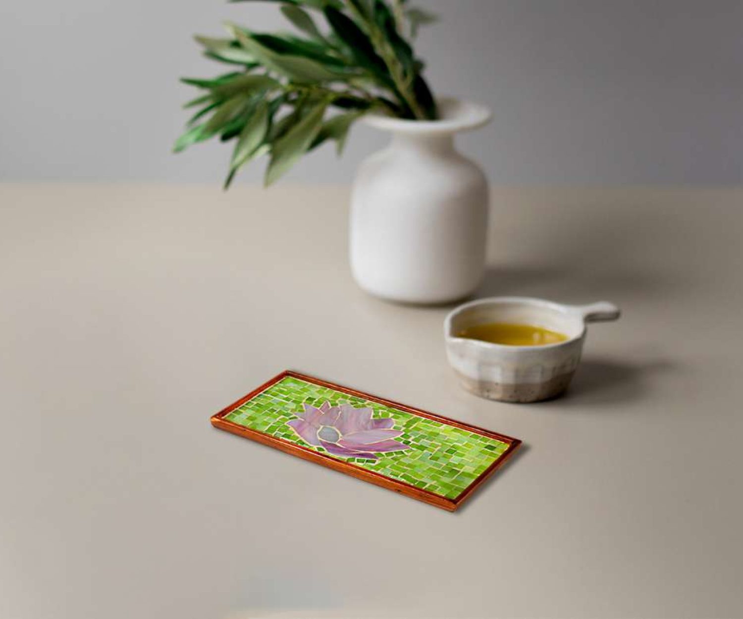Tray- AccentFloatingFlora-RoseLime-Small