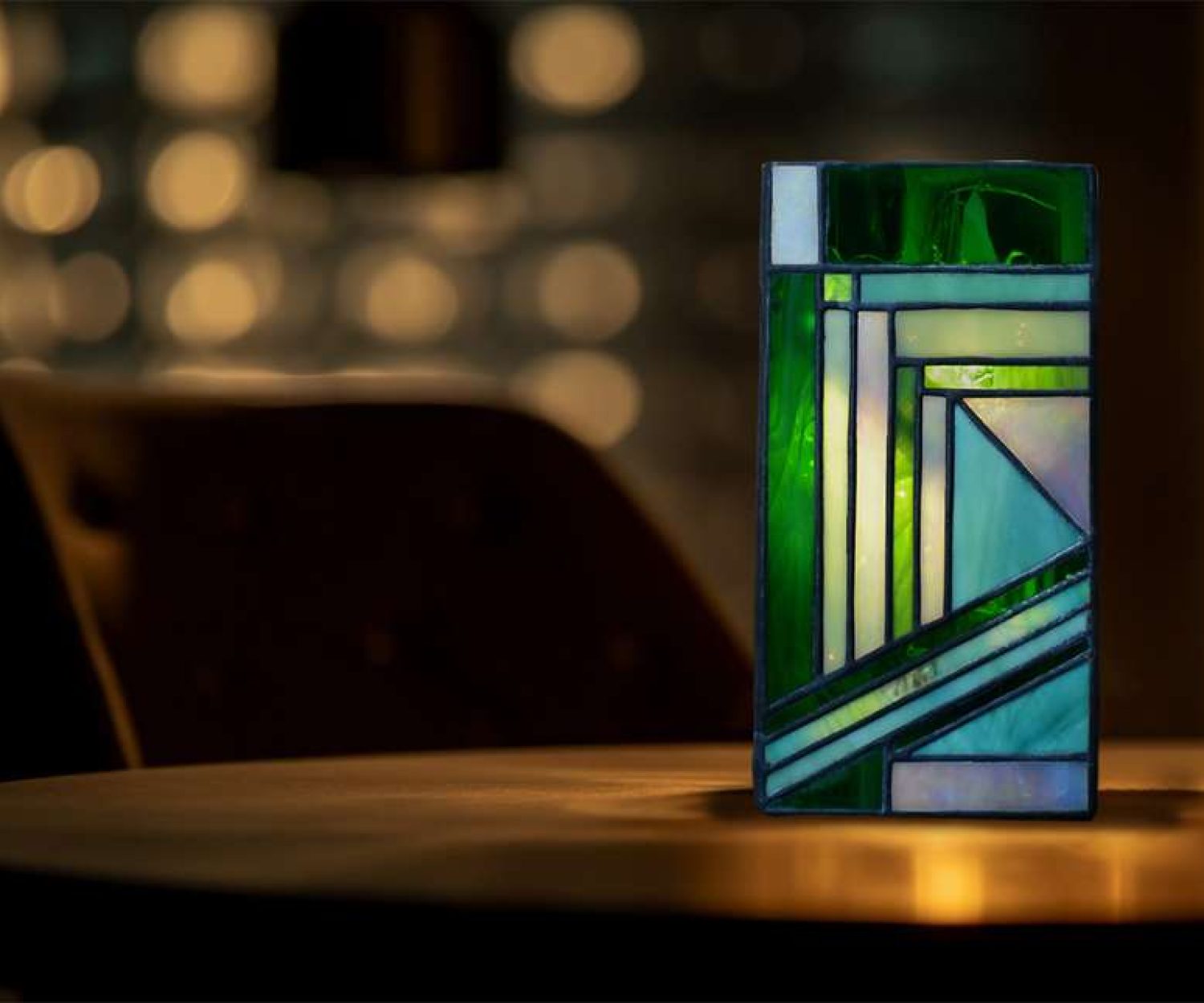 Stained Glass- Lantern - Royale Emerald