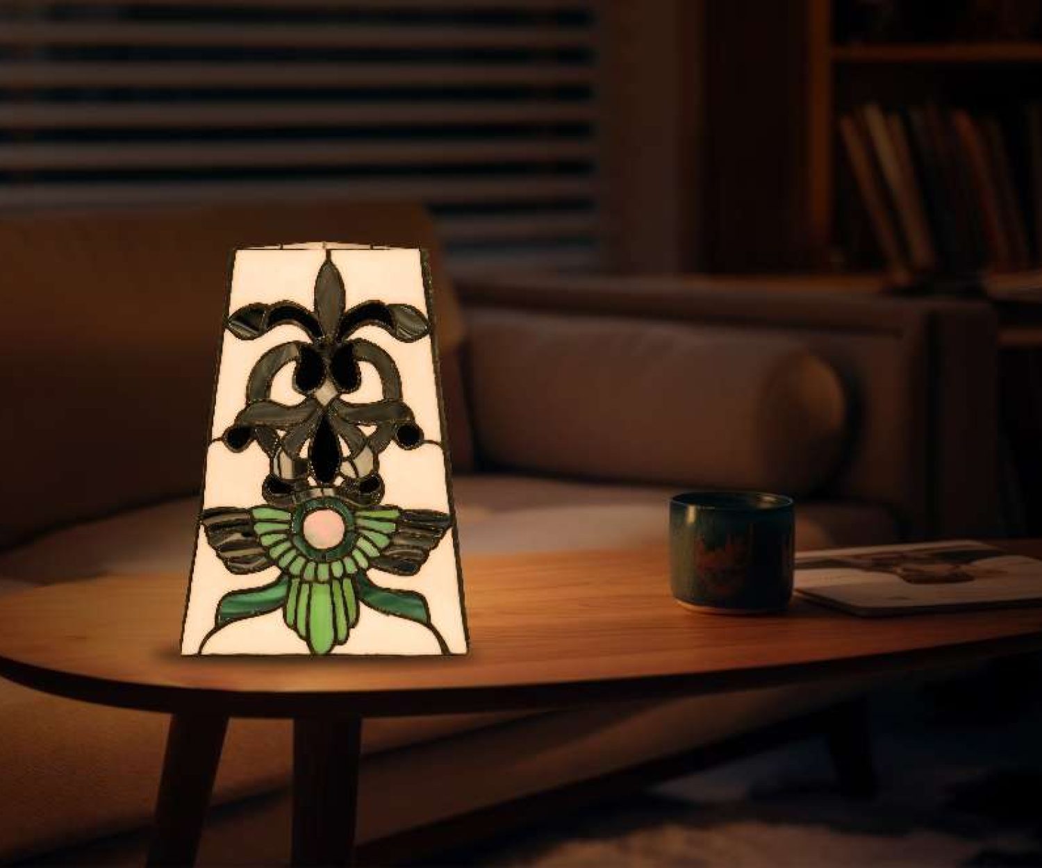 Stained Glass-Asho Farohar Lantern - Azgard Farohar -Tiffany Ivory