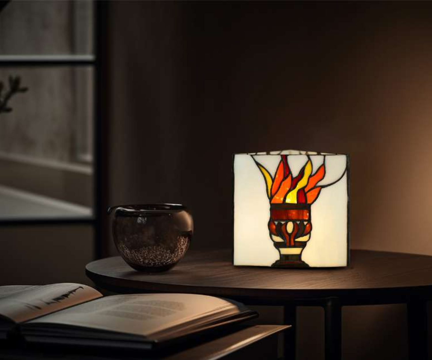 Stained Glass-Asho Farohar-Lantern - Flame- Ivory (2)