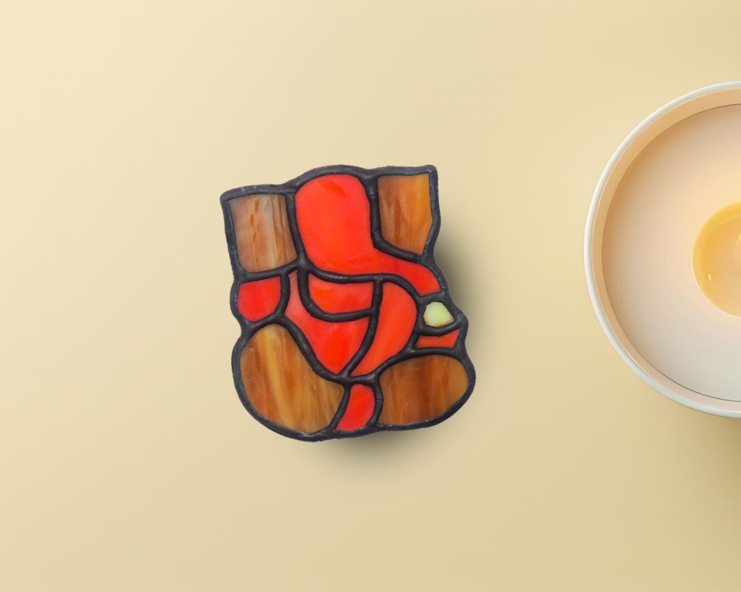 Stained Glass - Charm-Ganpati-Sitting Divinity