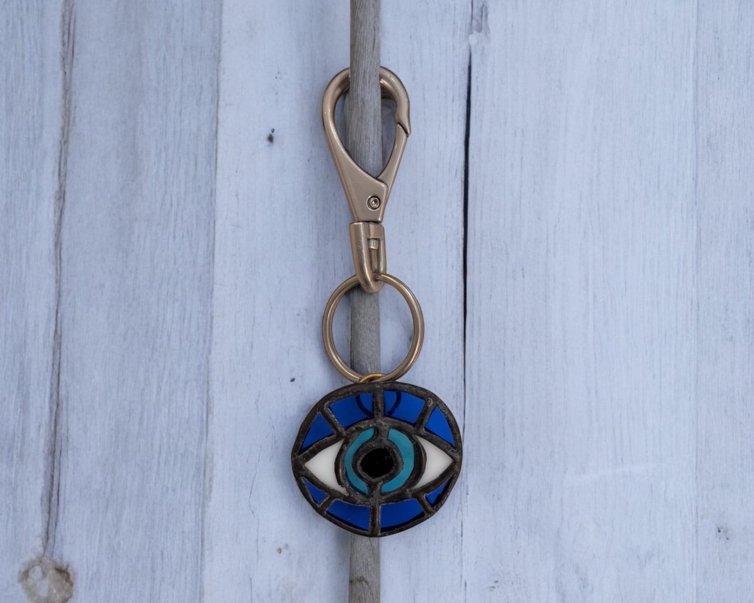 Stained Glass - Keychain- Evil Eye