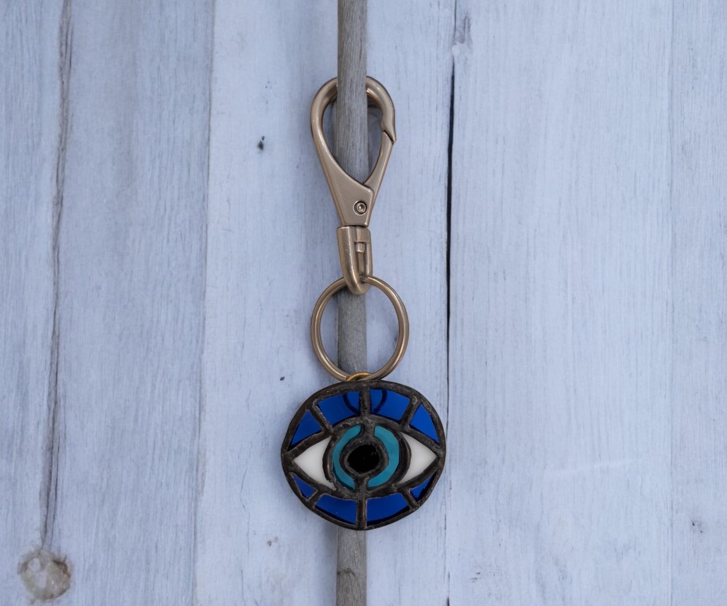 Stained Glass - Keychain- Evil Eye