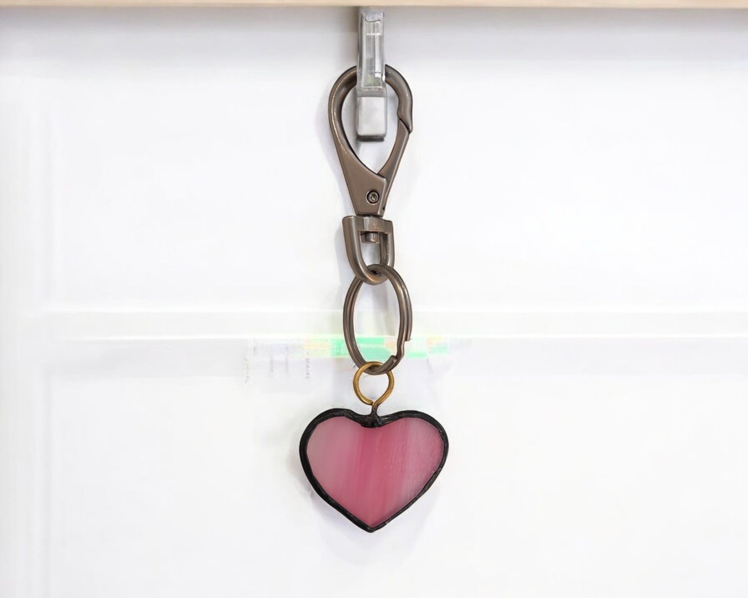 Stained Glass - Keychain- Heart- Rose