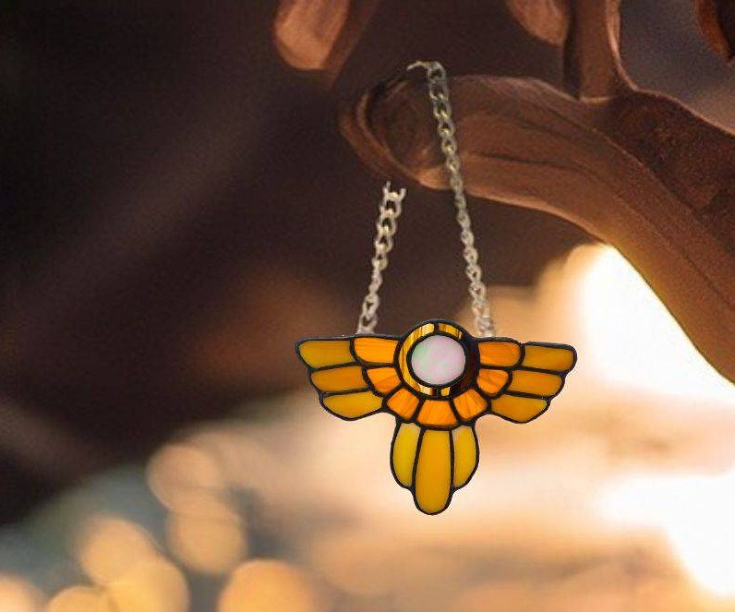 Stained Glass-Suncatcher-Asho Farohar Wings-Vintage