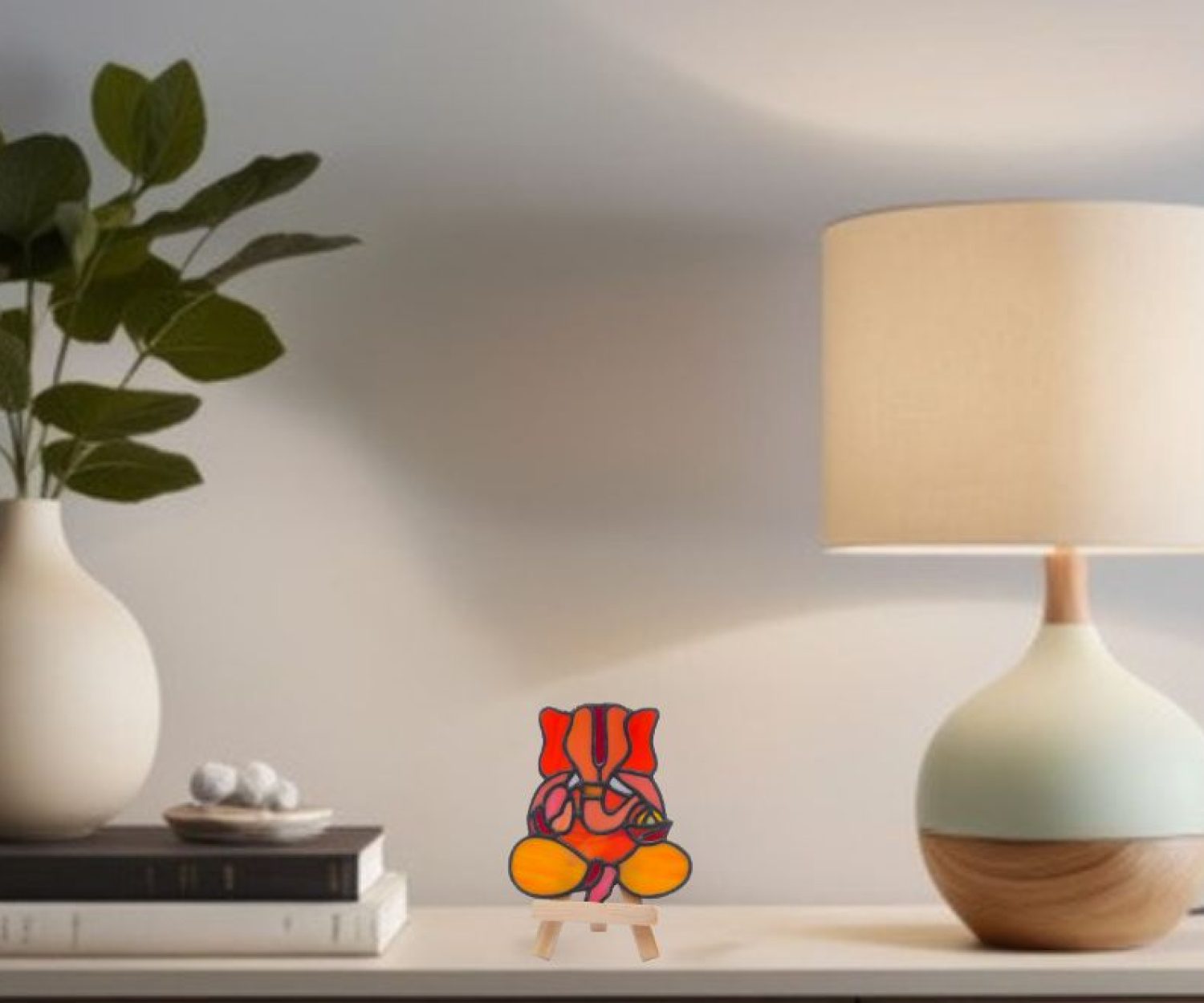 Stained Glass- Suncatcher-Sitting Divinity